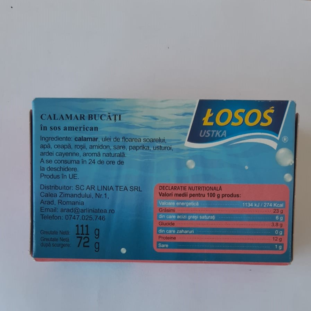 Calamar Bucati Losos Ustka, 111 g, Sos American