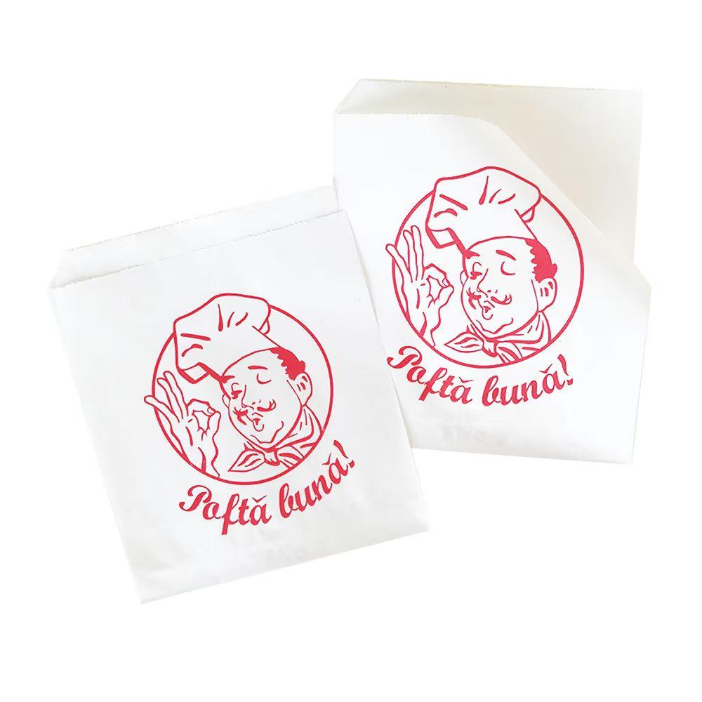 Coltare din Hartie Model Pofta Buna, 17X19cm, Hartie Kraft Natur cu PE 38+10 g/m², 3600 Buc/Bax