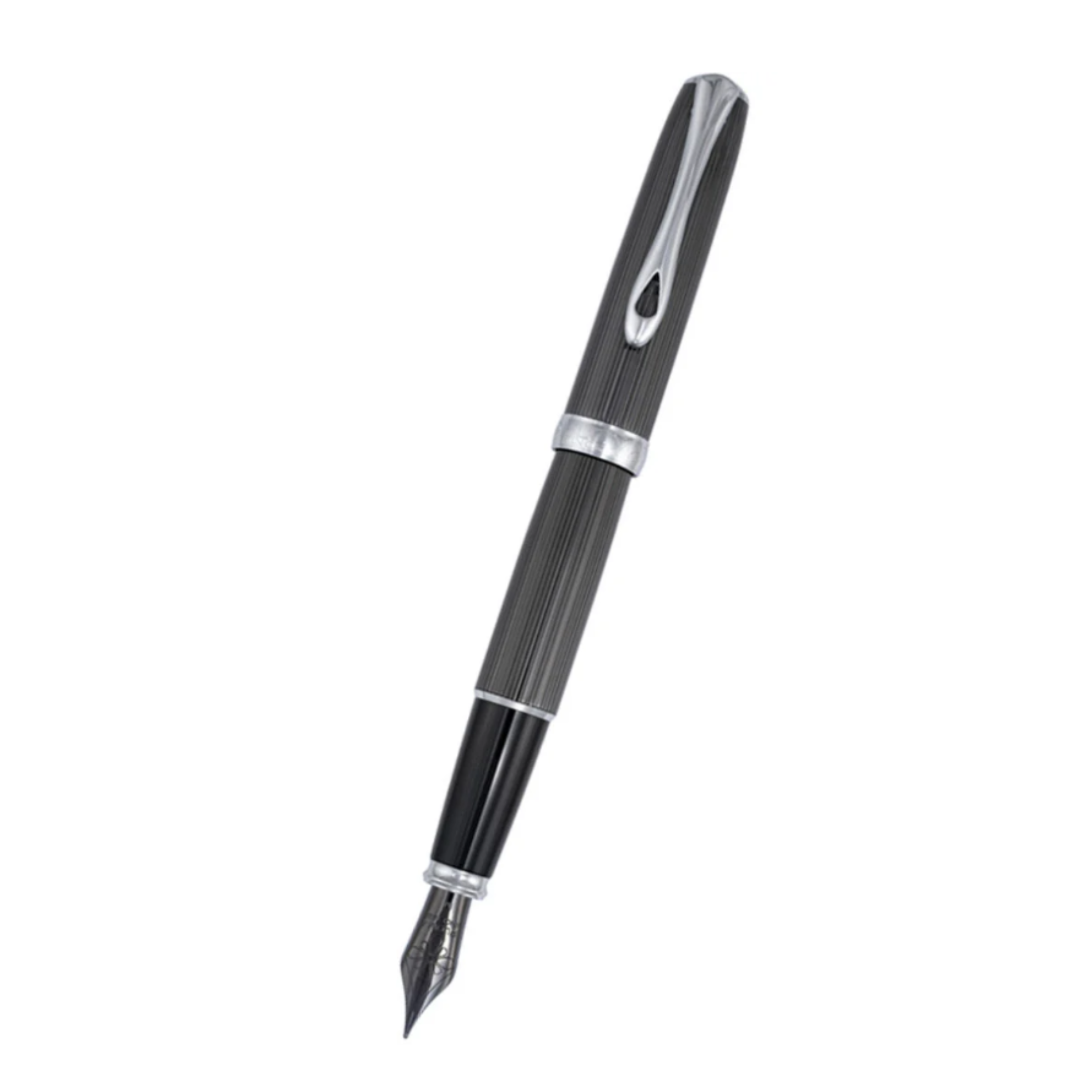 Stilou Diplomat Excellence A2, Cu Penita M, Din Otel Inoxidabil - Guilloche Black Chrome