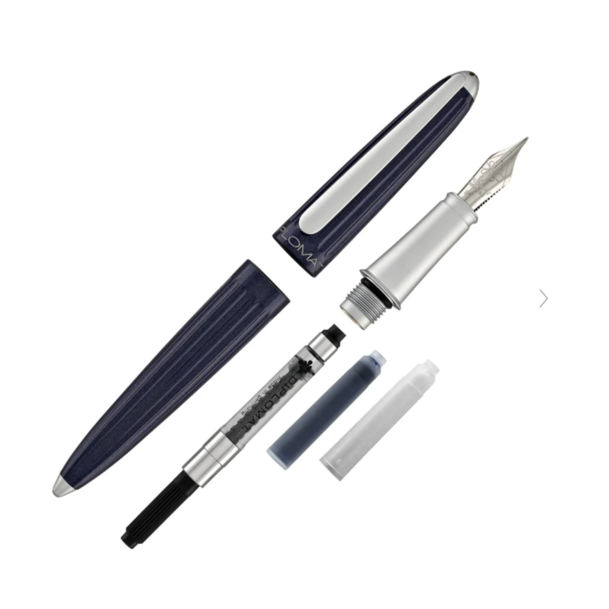 Stilou Diplomat Aero, Cu Penita M, Din Otel Inoxidabil - Midnight Blue