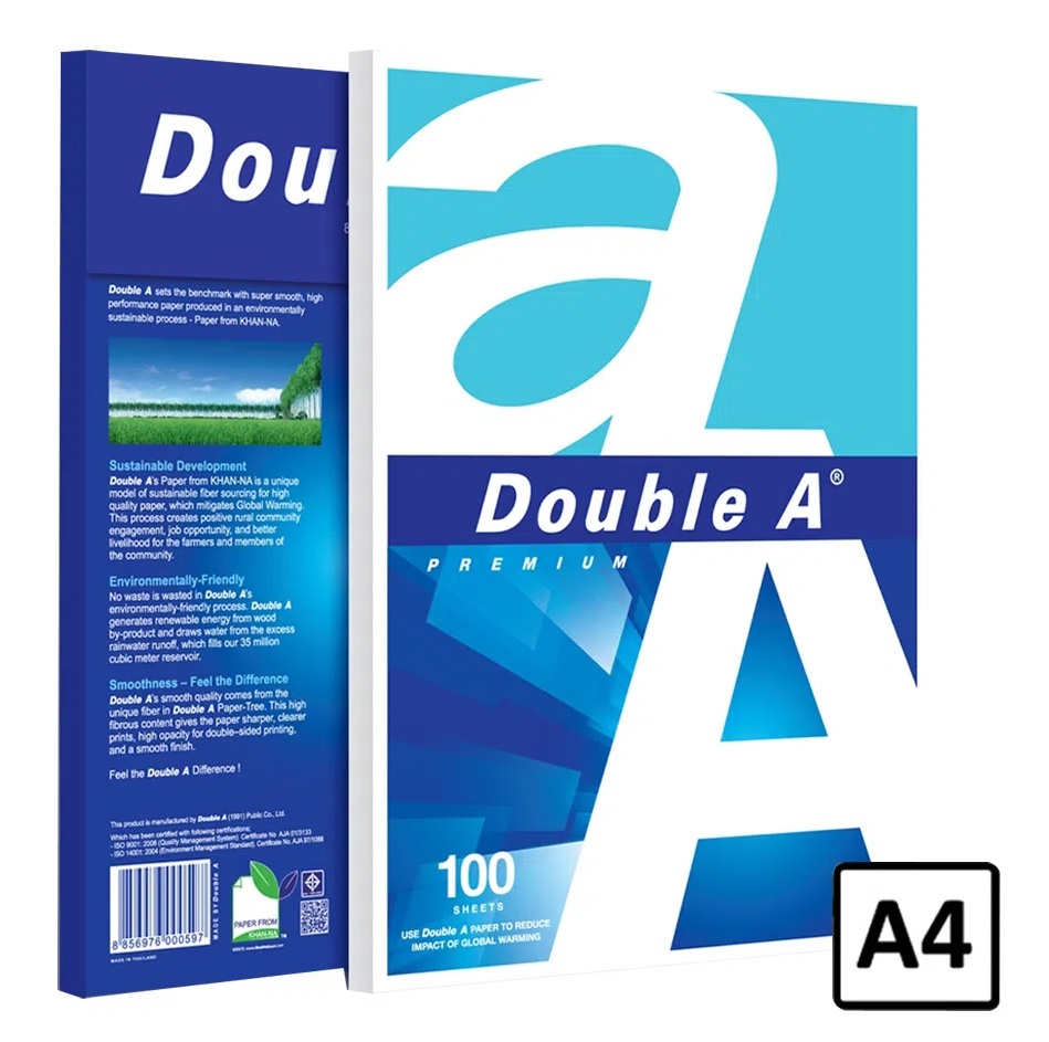 Hartie Alba Pentru Copiator A4, 80g/mp, 100coli/top, Clasa A, Double A Premium