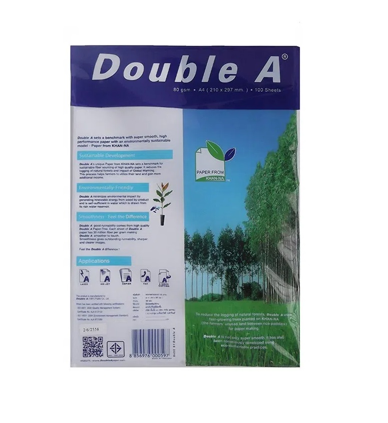 Hartie Alba Pentru Copiator A4, 80g/mp, 100coli/top, Clasa A, Double A Premium