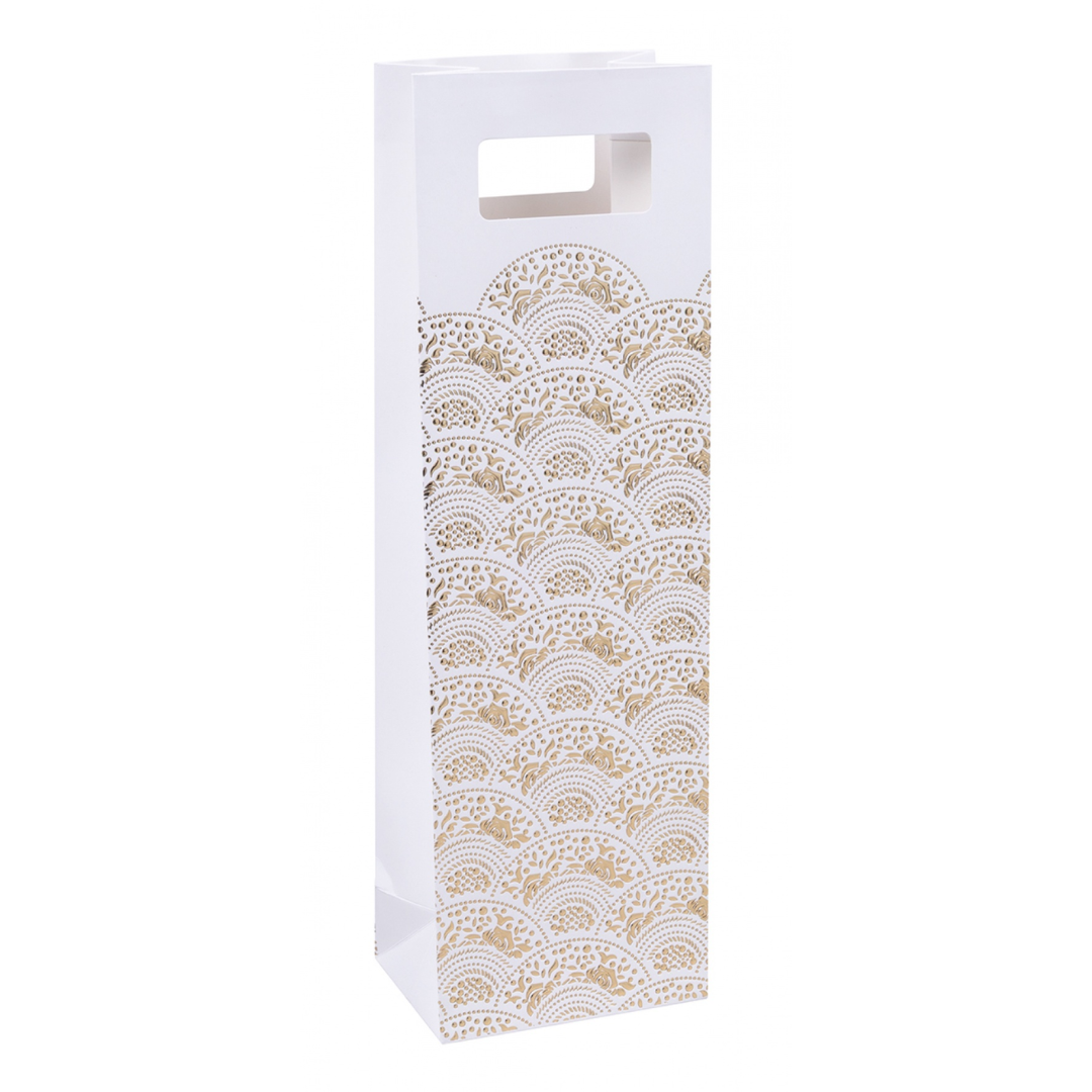Punga Sticla Cadou, Carton Laminat 210gsm, Design Divers, 12x41.5x8cm, Donau Home - Modele Asortate