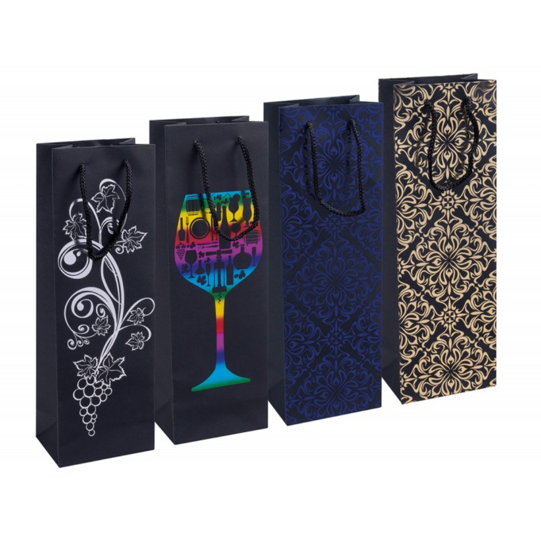 Punga Sticla Cadou, Carton Laminat 210gsm, Design Divers, 12x35.5x8cm, Donau Home - Modele Asortate Punga Sticla Cadou, Carton Laminat 210gsm, Design Divers, 12x35.5x8cm, Donau Home - Modele Asortate