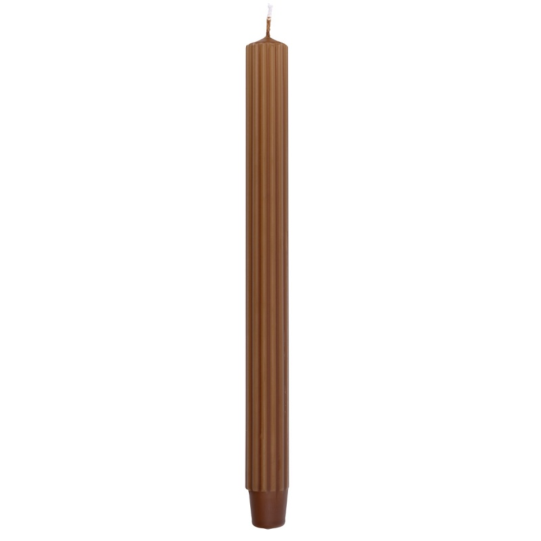 Lumanari Cu Dungi, Pentru Cina, 25 X 300mm, 4 Buc/set, Donau Home - Caramel