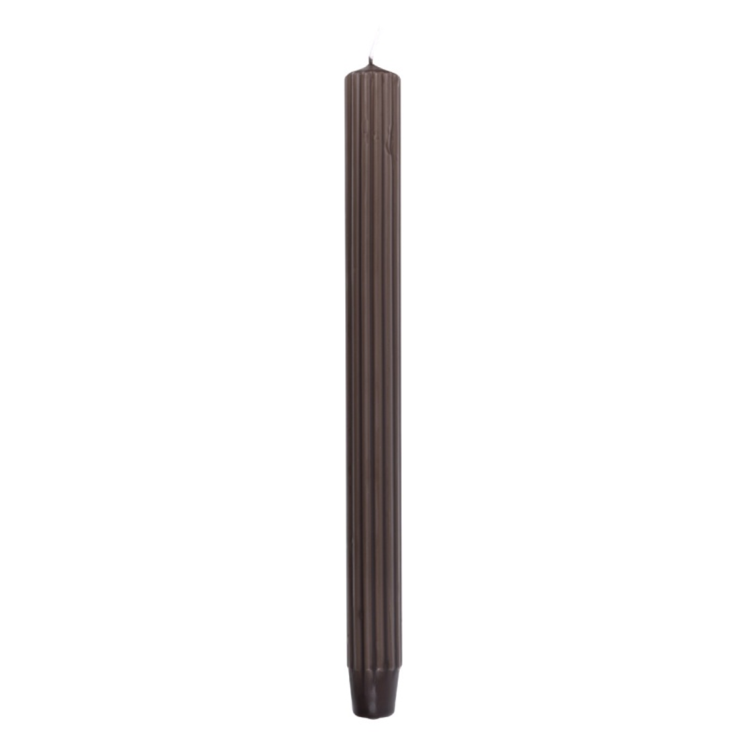 Lumanari Cu Dungi, Pentru Cina, 25 X 300mm, 4 Buc/set, Donau Home - Maro