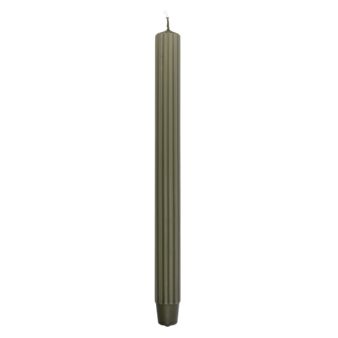 Lumanari Cu Dungi, Pentru Cina, 25 X 300mm, 4 Buc/set, Donau Home - Kaki