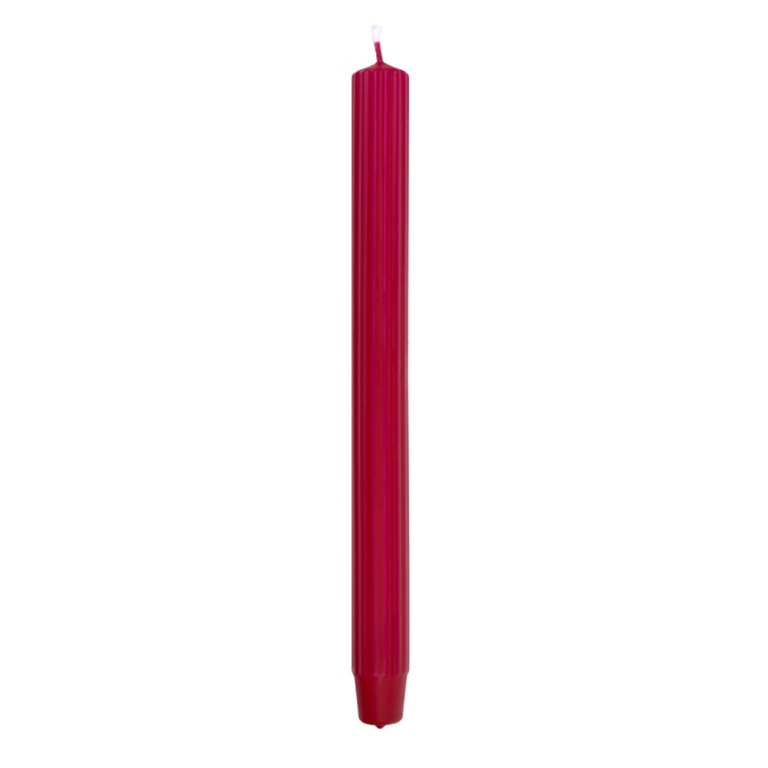 Lumanari Cu Dungi, Pentru Cina, 25 X 300mm, 4 Buc/set, Donau Home - Rosii