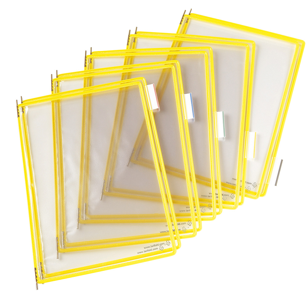 Buzunare Prezentare Pentru Display, A4, (10 Buc/set), Rama Metalica, Djois - Galben