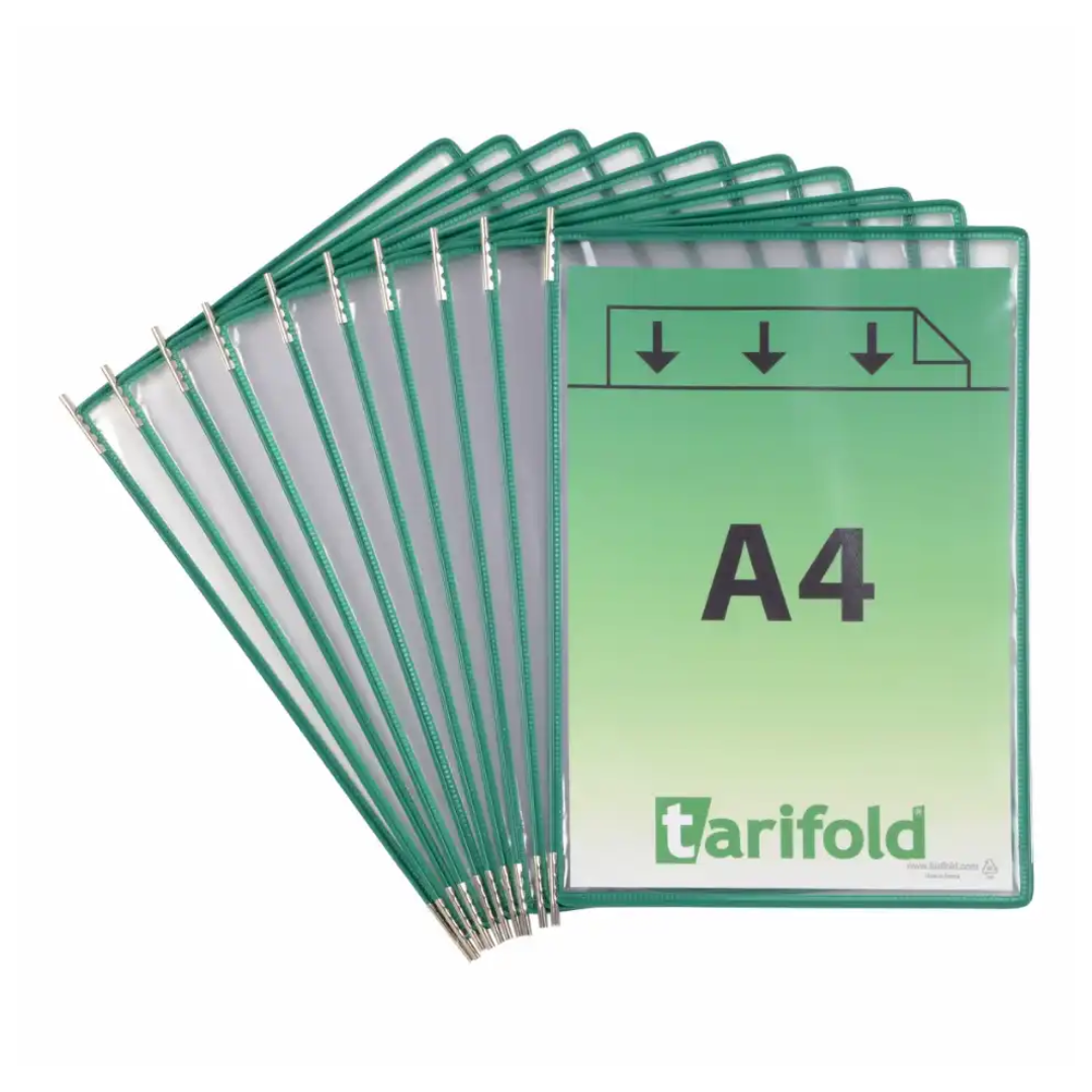 Buzunare Prezentare Pentru Display, A4, (10 Buc/set), Rama Metalica, Djois - Verde