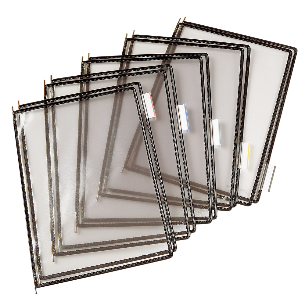 Buzunare Prezentare Pentru Display, A4, (10 Buc/set), Rama Metalica, Djois - Negru
