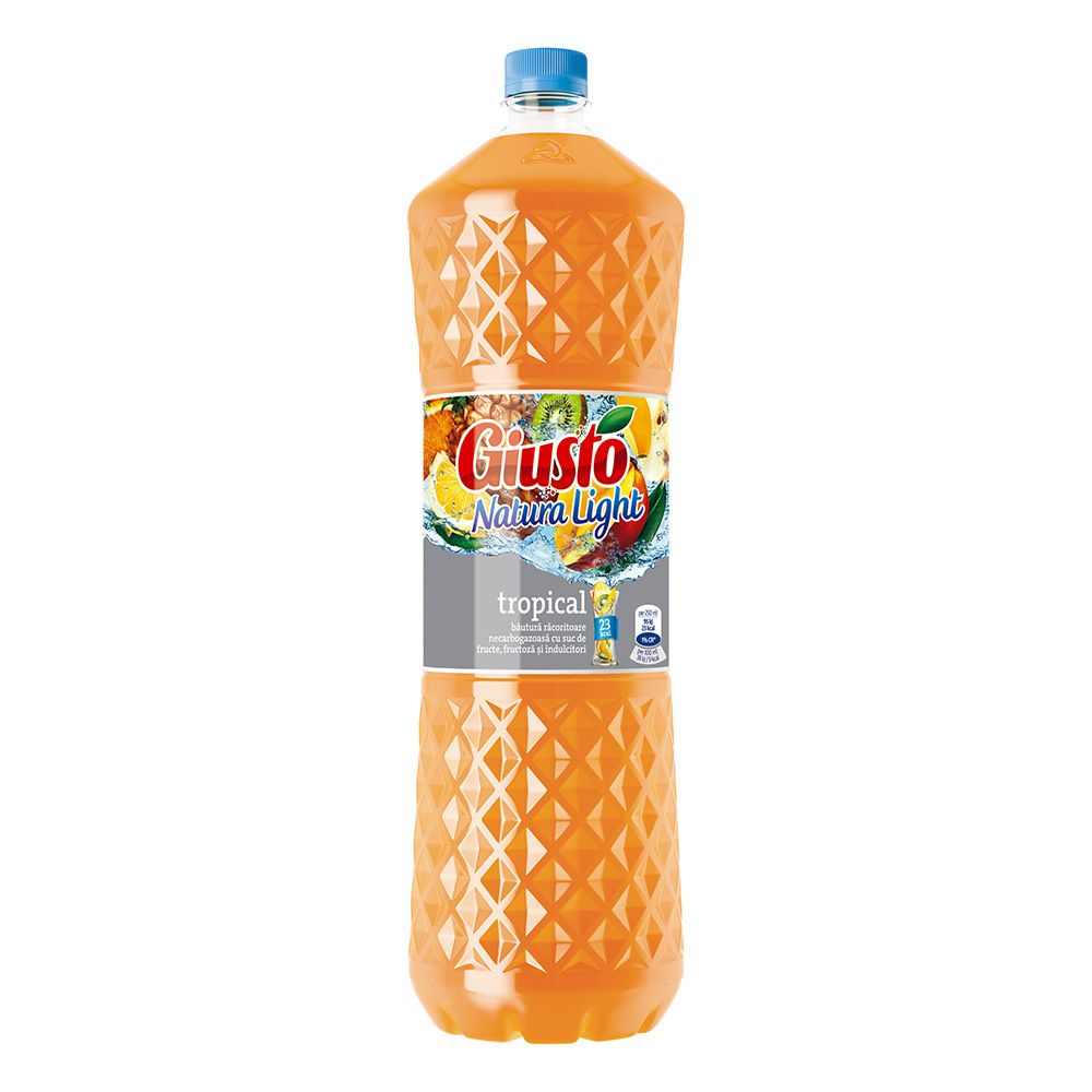 Bax 4 Buc Bautura Racoritoare Giusto Natura Light Tropical, 2 L, Suc Fara Zahar, Suc Fara Acid, Suc Giusto, Suc Tropical Giusto, Suc Giusto Natura Light, Suc 2 L, Sticla de Suc Tropical, Sticla de Suc
