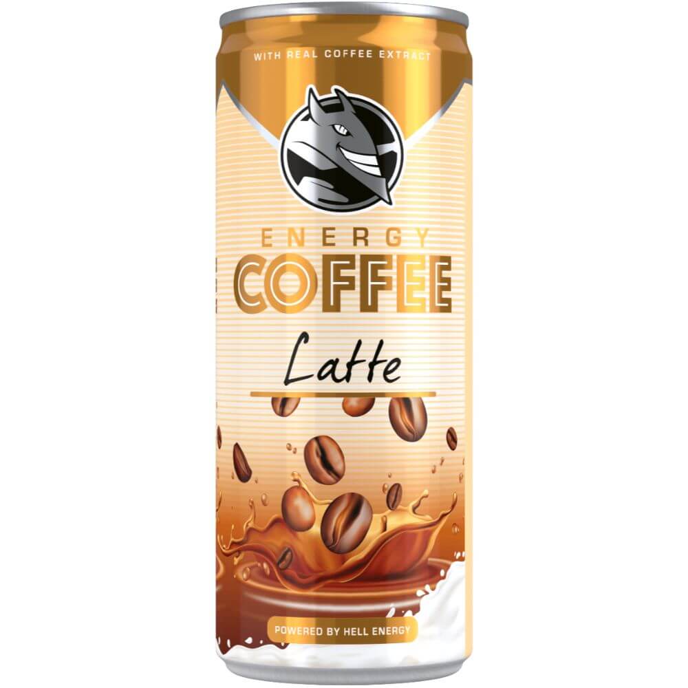 Bax 24 Energizante Hell Energy Coffee Latte, 250 ml, Energizant Hell Energy Coffee, Bauturi Non-Alcoolice, Hell Energy Coffee Energizante, Doze de Energizante Hell, Bauturi Energizante cu Cafea, Bauturi Racoritoare Energizante