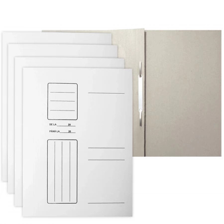 Dosar A4 Din Carton Cu Sina Officemania, Culoare Alb, Gramaj Carton 235 Gr/m2