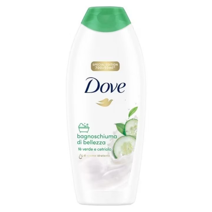 Gel De Dus Dove Cucumber & Green Tea, Cantitate 750 Ml, Parfum De Castravete Si Ceai Verde