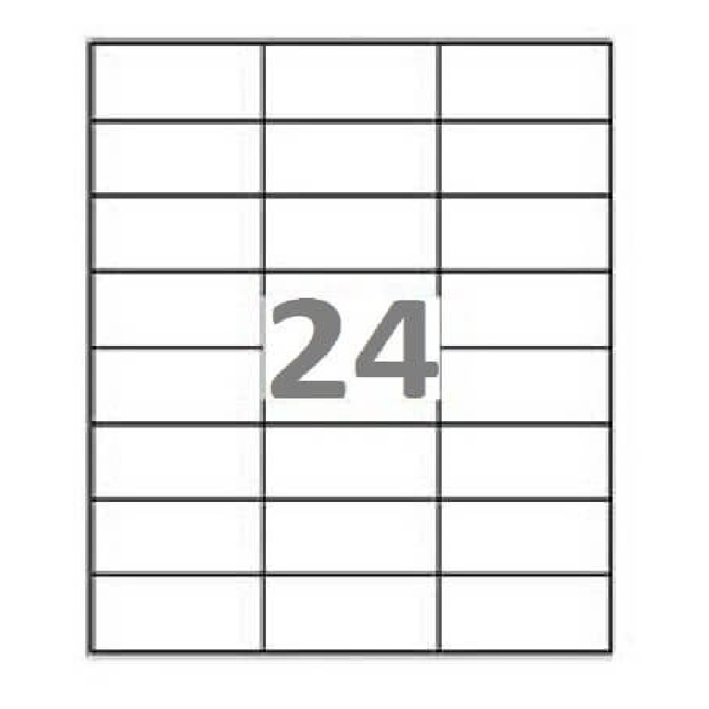 Etichete Autoadezive SOREX Albe in Coala, 24/A4, 70x36 mm, Adeziv Permanent