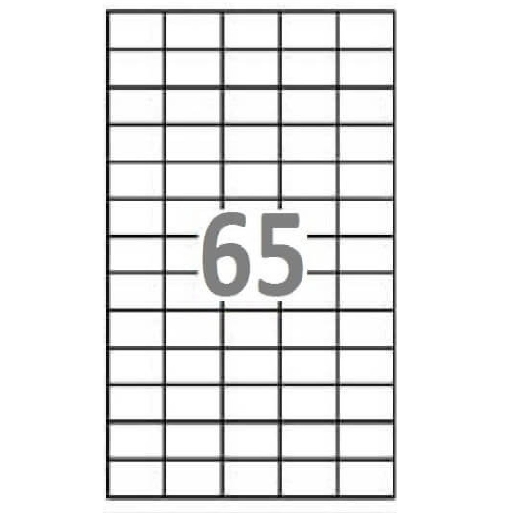 Etichete Autoadezive SOREX Albe in Coala A4, 65/A4, Dimensiune 38x21.2 mm, Adeziv Permanent