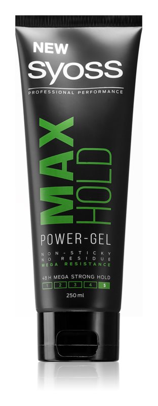 Gel de Par SYOSS Max Hold, 250 ml, Extra Strong Hold, Confera Stralucire Parului, Gel pentru Par, Gel Coafare Par, Gel de Par pentru Barbati, Gel de Par Fixator, Gel de Par cu Efect de Fixare, Gel Fixator pentru Par