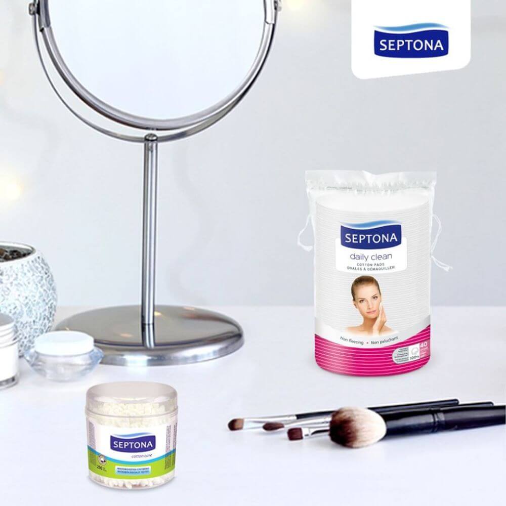 Dischete Ovale Demachiante SEPTONA din Bumbac Natural, 60 Buc/Set, Pachet Pro 40+20 Gratis, Dischete Demachiante Septona, Discheta Demachianta Septona, Dischete Demachiante Bumbac Natural, Discuri Demachiante Bumbac