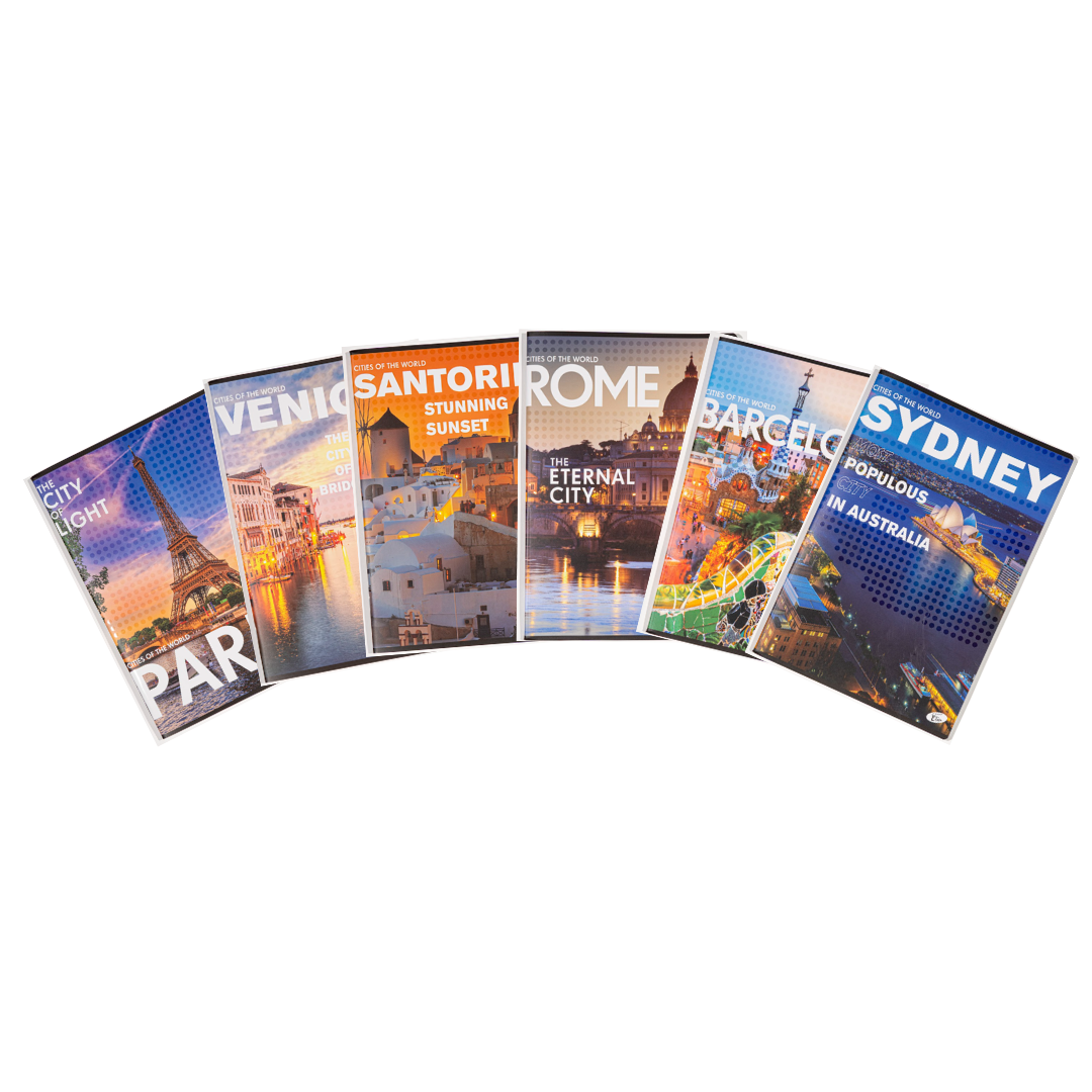 Caiet A4, 60 File, 80gsm, Coperta Carton 300gsm, Design Cities Of The World - Dictando Caiet A4, 60 File, 80gsm, Coperta Carton 300gsm, Design Cities Of The World - Dictando