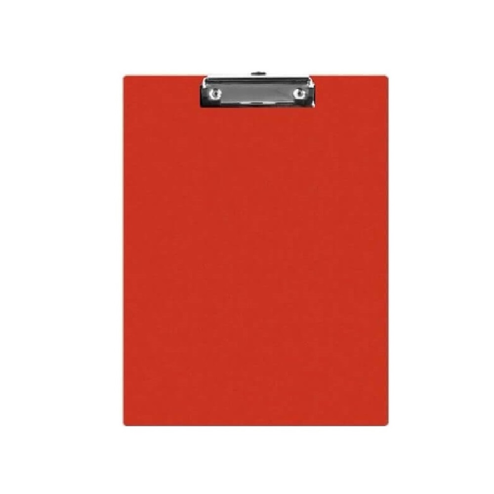 Clipboard EVOffice A5 din Carton Plastifiat Simplu, Culoare Rosie - Mapa Documente