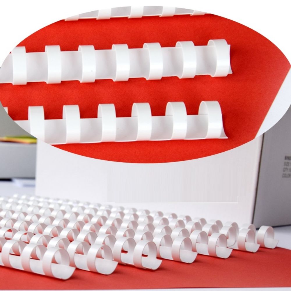 Inele din Plastic pentru Indosariere EVOffice, Dimensiune 12 mm, Capacitate 105 Coli, 100 Buc/Bax, Culoare Alb, Spirale din Plastic de Legat