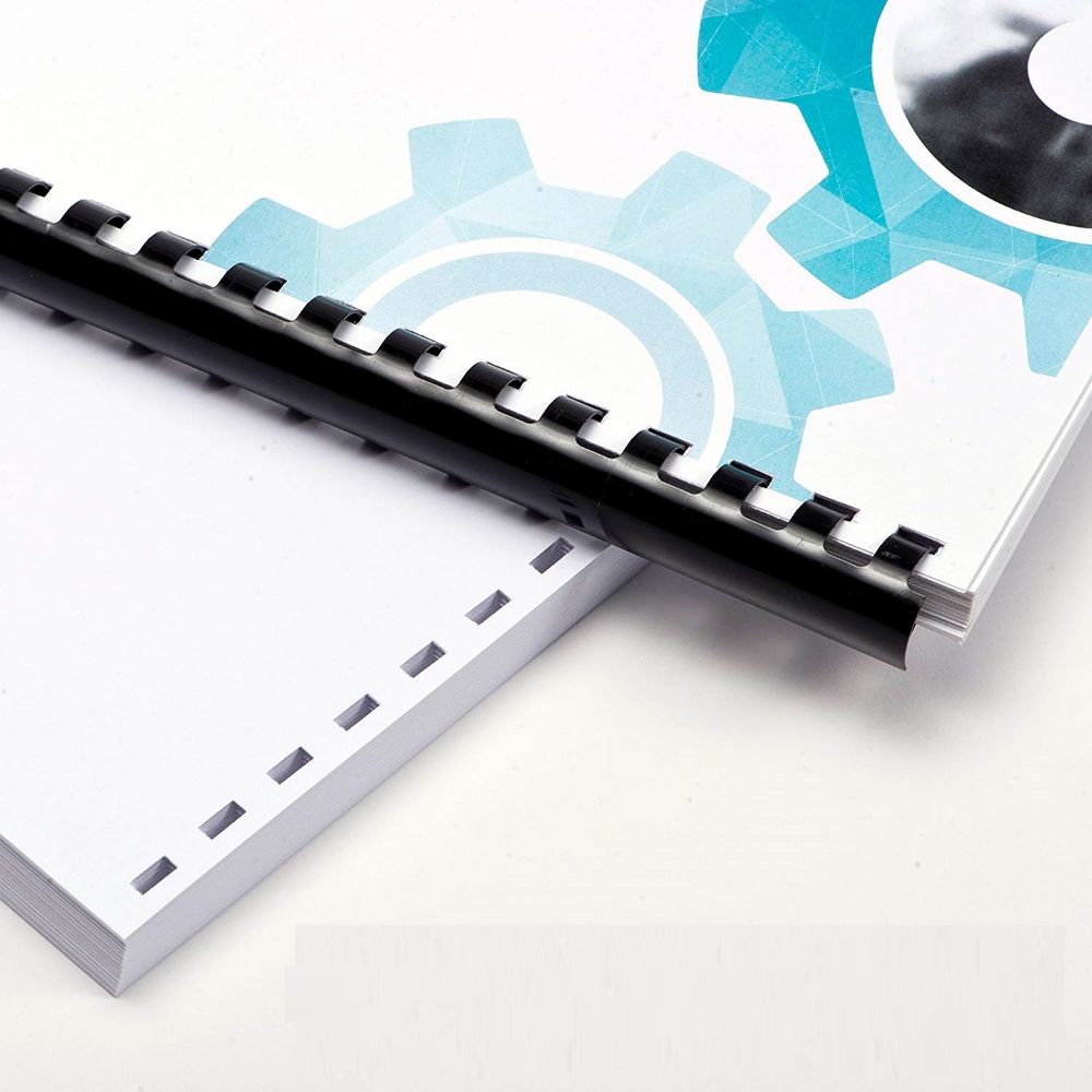 Inele din Plastic pentru Indosariere EVOffice, Dimensiune 12 mm, Capacitate 105 Coli, 100 Buc/Bax, Culoare Negru, Spirale din Plastic de Legat