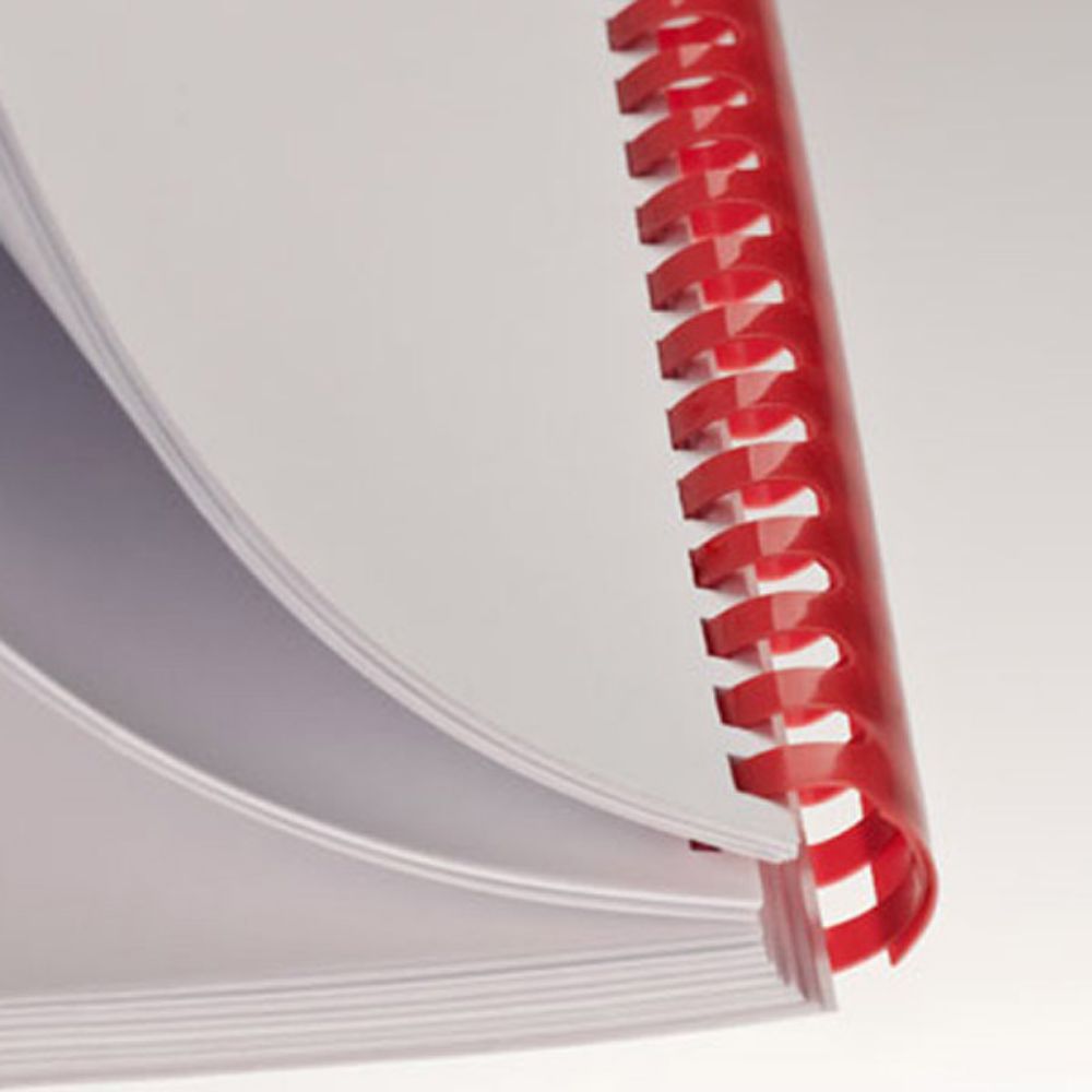 Inele din Plastic pentru Indosariere EVOffice, Dimensiune 12 mm, Capacitate 105 Coli, 100 Buc/Bax, Culoare Rosu, Spirale din Plastic de Legat