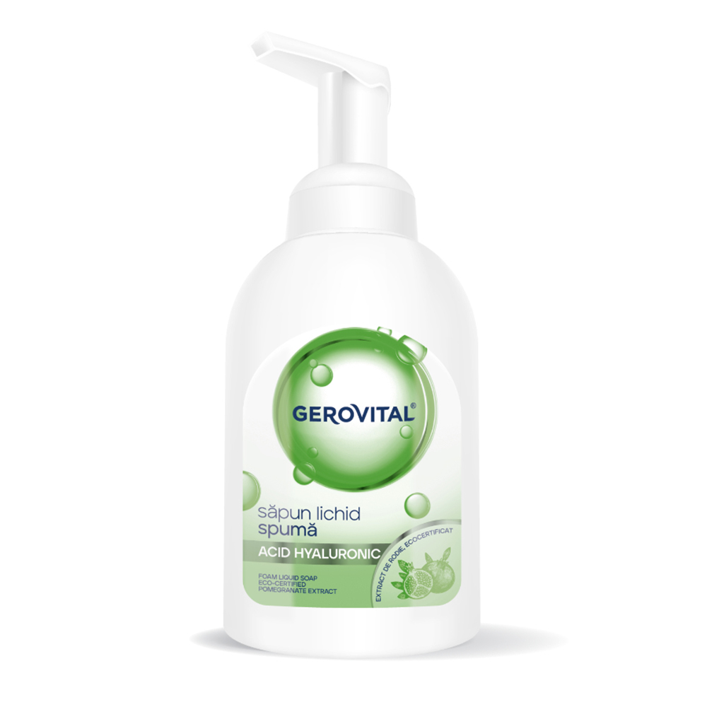 Sapun Lichid Spuma Gerovital cu Acid Hialuronic, 300 ml