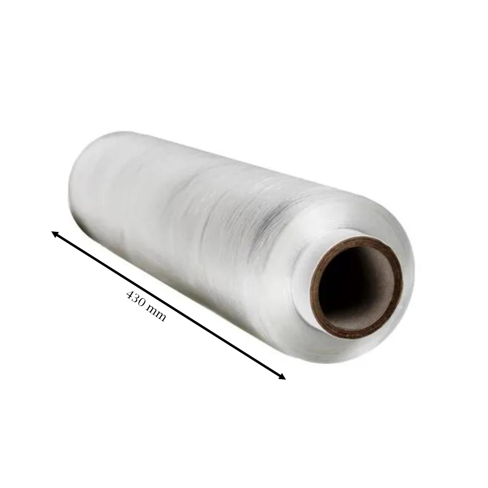 Folie Prestretch Manuala 1.7 kg, Latime 430 mm, Lungime Folie 600m, Grosime 7 MIC, Grutate 1.4 Net, Tub Carton 300g