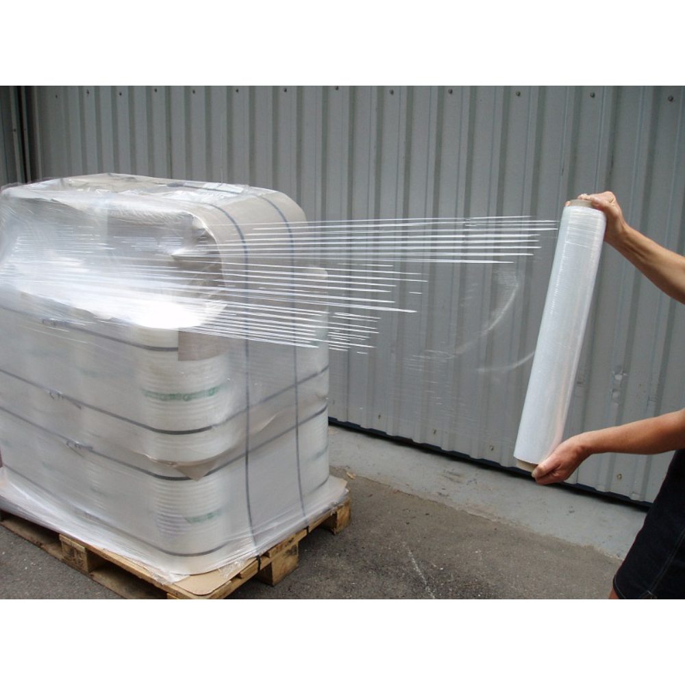 Folie Prestretch Manuala 1.7 kg, Latime 430 mm, Lungime Folie 600m, Grosime 7 MIC, Grutate 1.4 Net, Tub Carton 300g