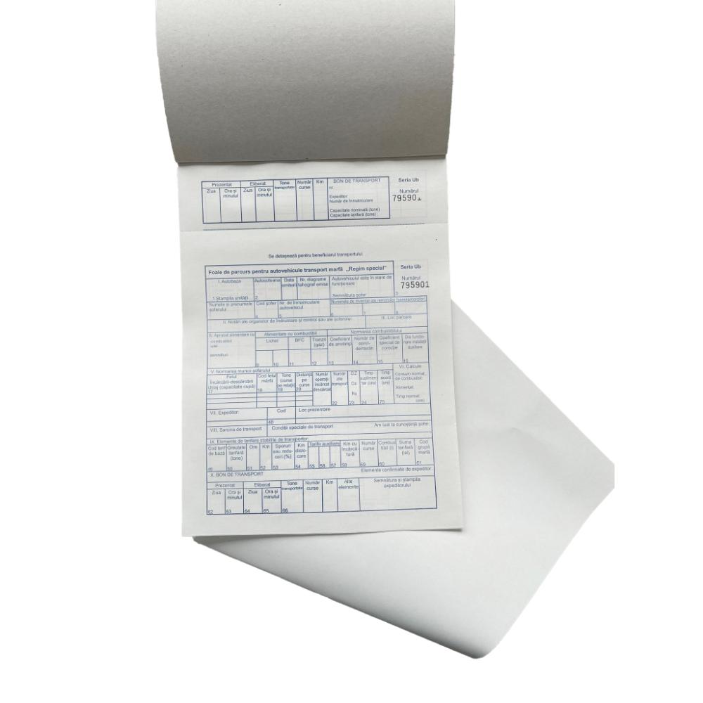 Foaie Parcurs Marfa A4, 100 File/Carnet - Formular Tipizat pentru Transport de Marfa