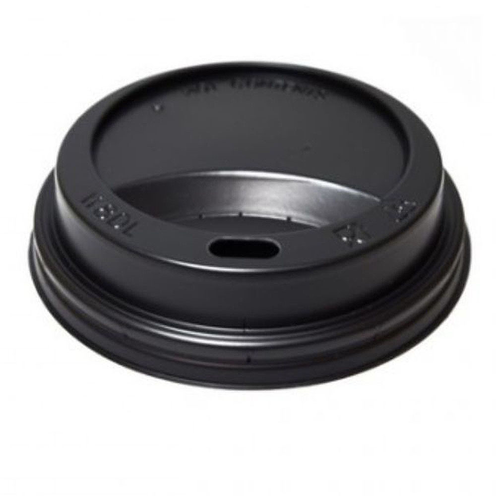 Capace Negre din Plastic pentru Pahare de Carton, Dimensiune 8-14 OZ, Cantitate 100 Buc/Bax