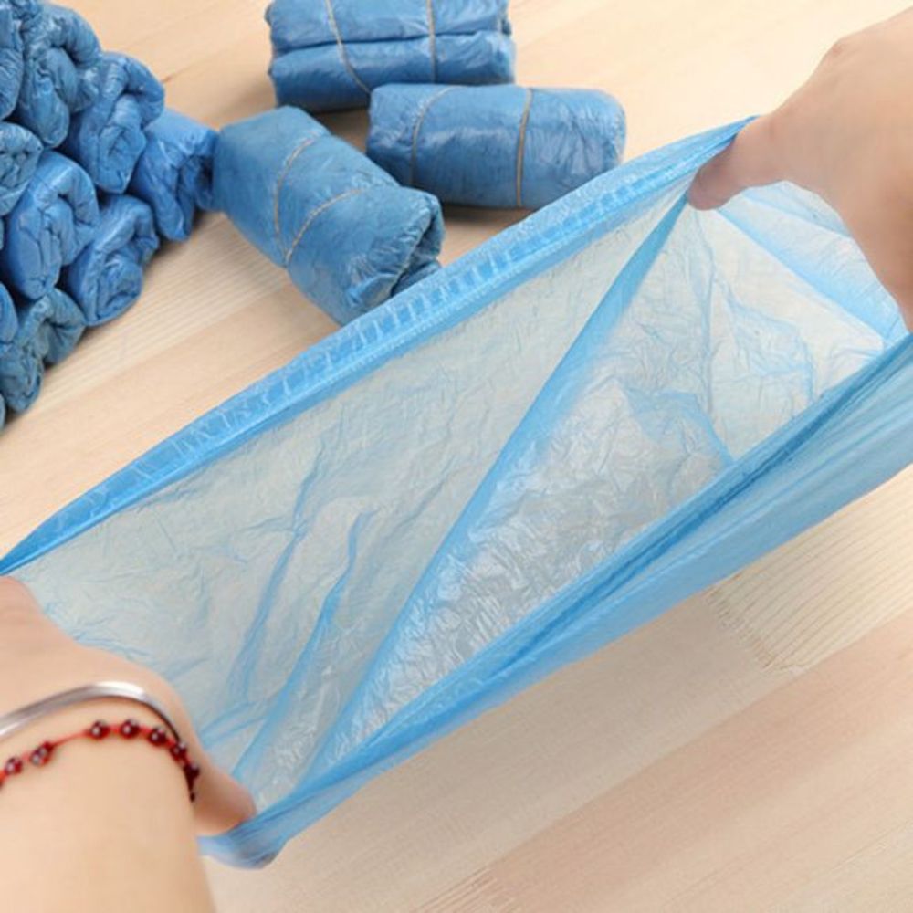 Set 100 Acoperitori Pantofi din Plastic Zorex Clasic, 15x38 cm, Culoare Albastra, Botosi de Unica Folosinta, Botosei din Plastic, Acoperitori din Plastic Incaltaminte, Protectie Incaltaminte, Botosei pentru Spital