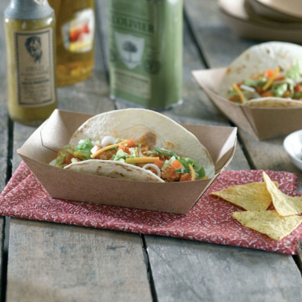 Barcute din Carton Kraft Natur, 120x165x40 mm, Capacitate 300cc, 1000 Buc/Set, Barcute din Carton de Unica Folosinta, Barcuta din Carton Street Food, Barcuta din Carton pentru Meniuri, Barcute din Carton Natur