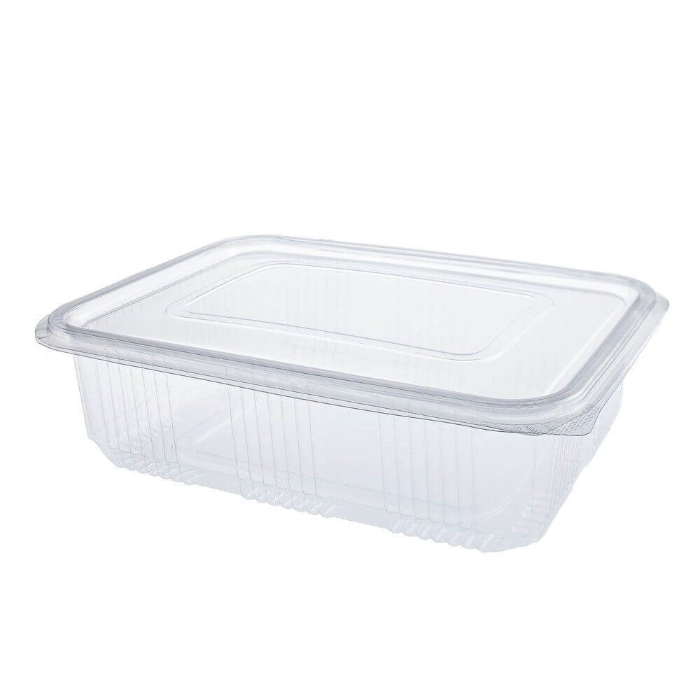 Caserole Capac Atasat, 205x150x70 mm,10 Buc/Set, 1750 ml, Plastic Transparent, Caserole Reactangulare, Caserole de Unica Folosinta Alabala, Caserole cu Capac din Plastic, Caserole din Plastic, Caserola cu Capac, Caserole din Plastic Unica Folosinta