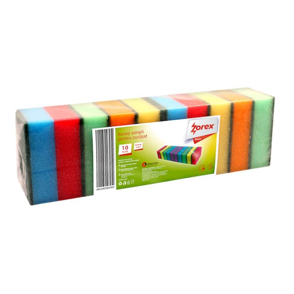 Set 10 Bureti Simpli Zorex, 9x5.8x3 cm, Multicolor, Spuma Poliuretanica si Fibra Abraziva, Bureti cu Spuma si Fibra Abraziva, Bureti Curatare Vase, Bureti Simpli de Vase, Bureti pentru Vase, Bureti pentru Spalat Vasele, Bureti Curatare Vase Set 10 Bureti Simpli Zorex, 9x5.8x3 cm, Multicolor, Spuma Poliuretanica si Fibra Abraziva, Bureti cu Spuma si Fibra Abraziva, Bureti Curatare Vase, Bureti Simpli de Vase, Bureti pentru Vase, Bureti pentru Spalat Vasele, Bureti Curatare Vase