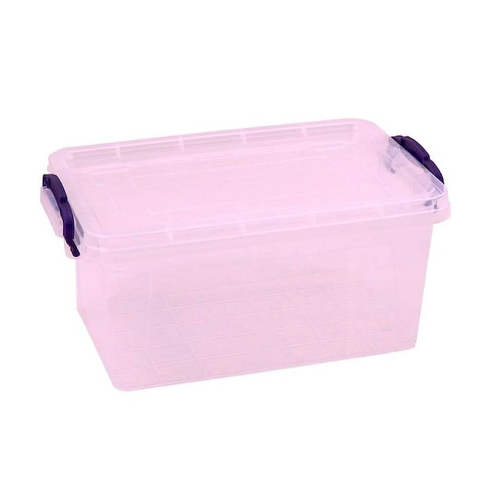 Cutie Depozitare cu Capac, 16.5x25.5x11 cm, 3.5 L, Plastic Transparent, Cutii din Plastic pentru Alimente, Cutie Alimentara din Plastic, Caserole din Plastic pentru Alimente, Cutii Depozitare cu Capac