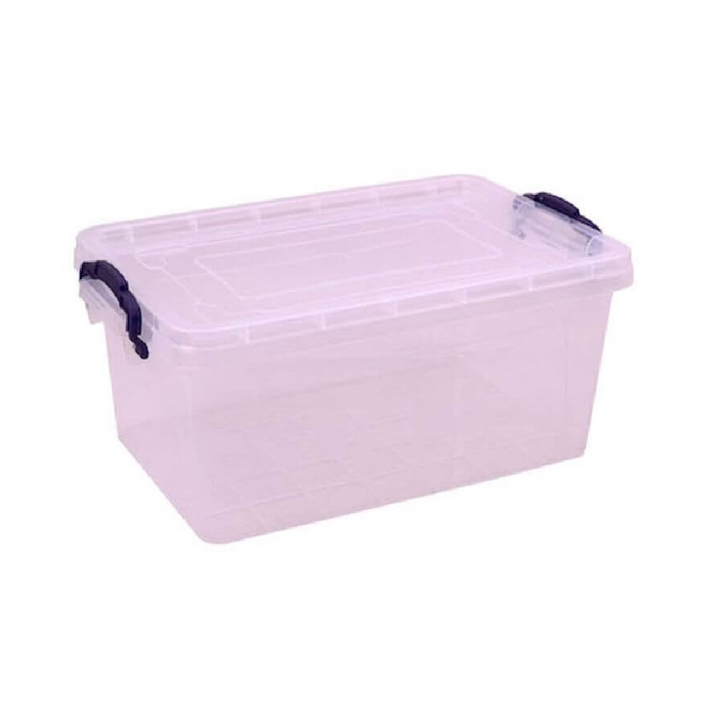 Cutie Depozitare cu Capac, 23.5x36x16 cm, 10 L, Plastic Transparent, Cutii din Plastic pentru Depozitare, Cutie Depozitare din Plastic, Caserole din Plastic pentru Alimente, Cutii Depozitare cu Capac, Cutii Plastic Transparente
