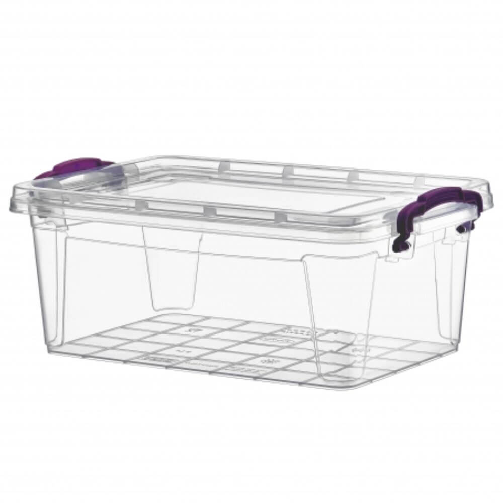 Cutie Depozitare cu Capac, 23.5x36x16 cm, 10 L, Plastic Transparent, Cutii din Plastic pentru Depozitare, Cutie Depozitare din Plastic, Caserole din Plastic pentru Alimente, Cutii Depozitare cu Capac, Cutii Plastic Transparente