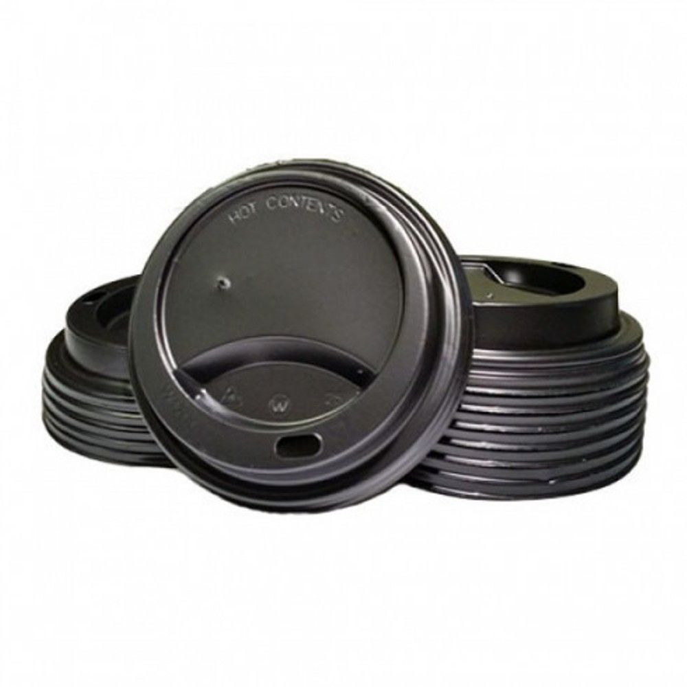 Capace Negre din Plastic, pentru Pahare din Carton 7 OZ, 100 Buc/Bax, Capace din Plastic pentru Pahare, Capace pentru Pahare 7 Oz, Capace din Plastic Negre, Capace Albe din Plastic pentru Pahare