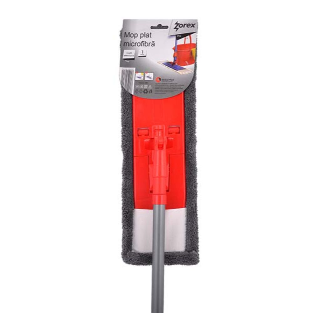 Rezerva pentru Mop Plat Zorex Pro, 40x10 cm, Microfibra, Gri, Rezerve pentru Mop, Rezerva Profesionala pentru Mop, Rezerve Microfibra pentru Mop, Rezerve pentru Mop Plat, Accesorii Curatenie, Accesorii Menaj