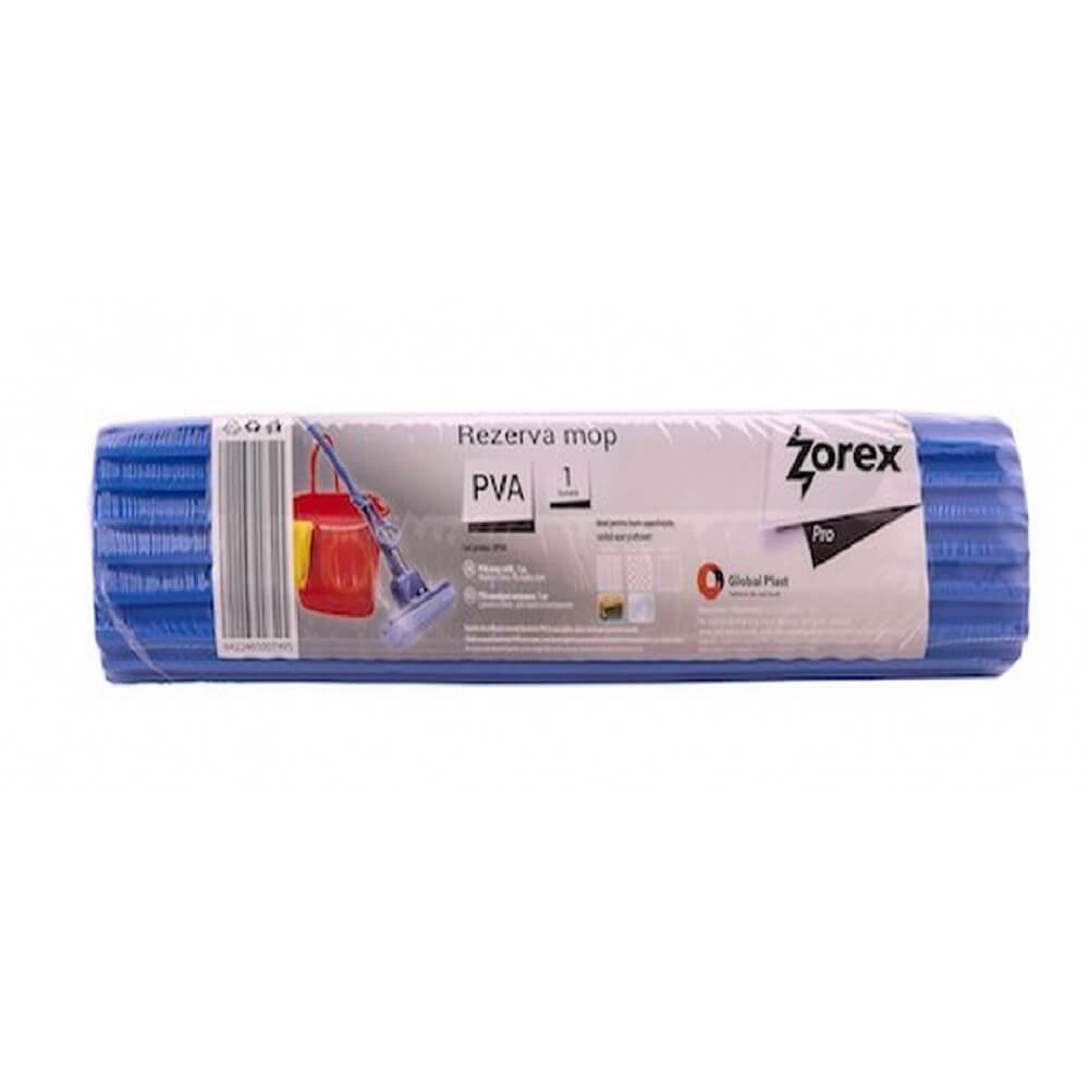 Rezerva Mop PVA Zorex Pro, Latime 27 cm, Model Albastru, Rezerve pentru Mop, Rezerva Profesionala pentru Mop, Rezerve PVA  pentru Mop, Accesorii Curatenie, Accesorii Menaj