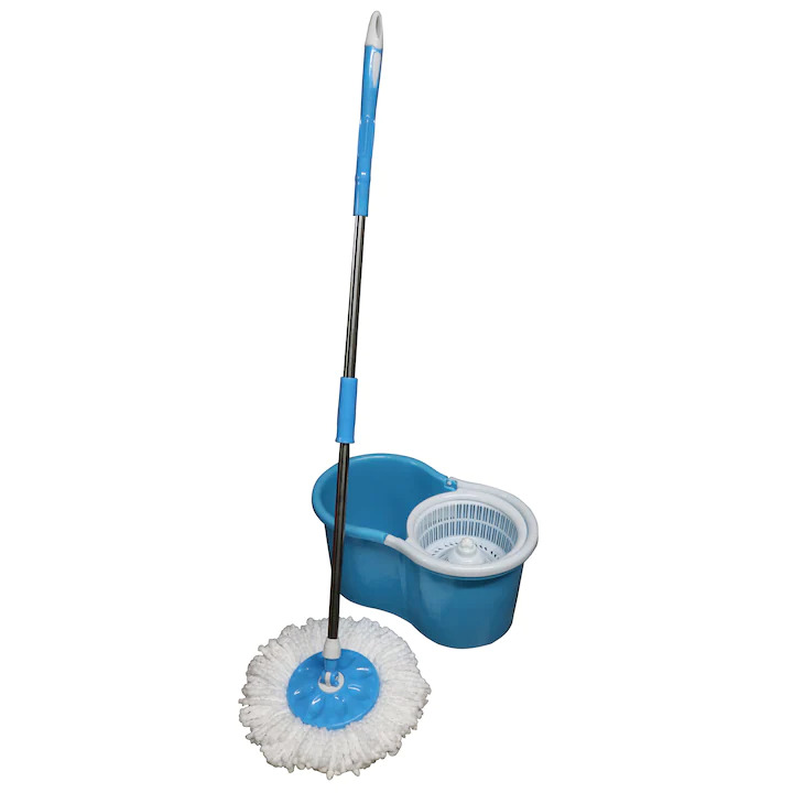 Set Galeata Cu Storcator Si Mop Rotativ Din Plastic Rezistent, Capacitate Galeata 14l