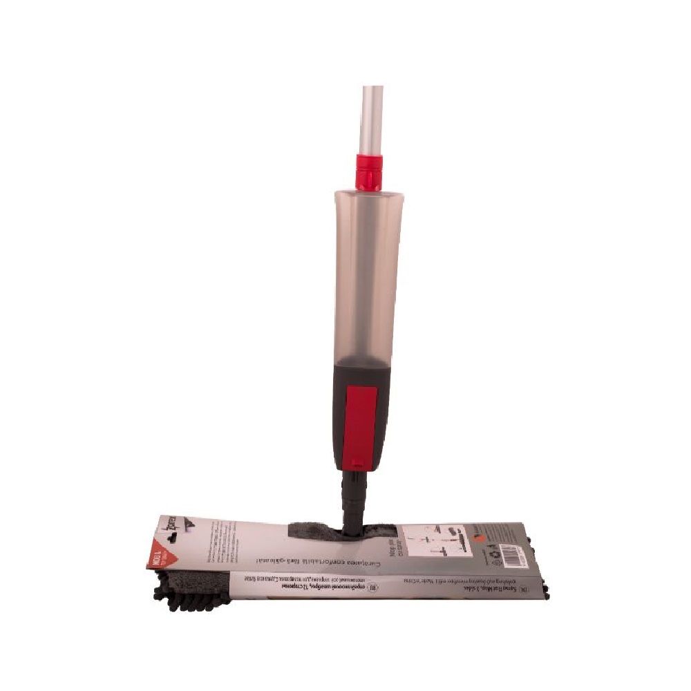 Mop Plat Spray Zorex Pro cu 2 Fete Chenille si Microfibra Gri, Coada 115 cm si Talpa 40x13 cm, Mopuri Plate, Mopuri cu Coada Metalica, Mopuri Curatenie, Mopuri Menaj