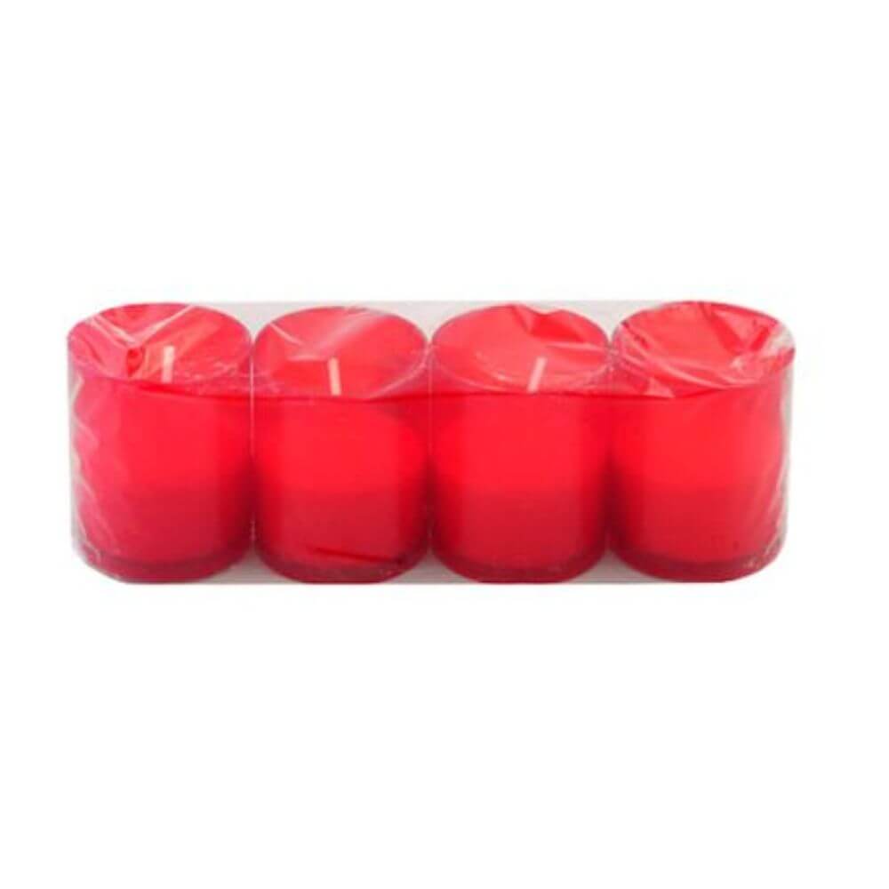 Candela Parafina fara Capac, 4 Buc/Set, Timp Ardere 48 h, 55x48 mm, Cutie Rosie, Lumanare Candela Tip 5, Lumanari si Candele, Candele din Parafina, Candele pentru Exterior, Candele pentru Sarbatori, Candele Fara Capac la Set