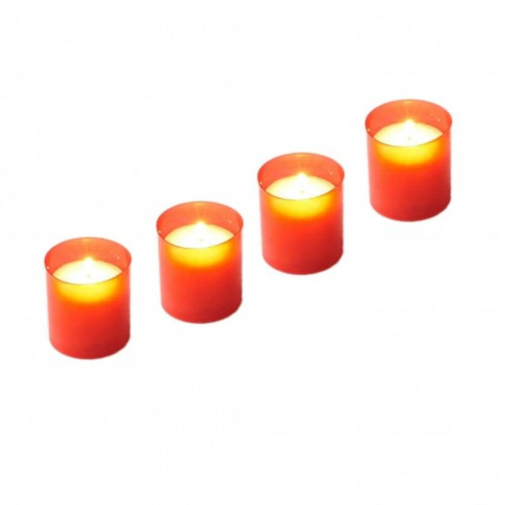 Candela Parafina fara Capac, 4 Buc/Set, Timp Ardere 48 h, 55x48 mm, Cutie Rosie, Lumanare Candela Tip 5, Lumanari si Candele, Candele din Parafina, Candele pentru Exterior, Candele pentru Sarbatori, Candele Fara Capac la Set