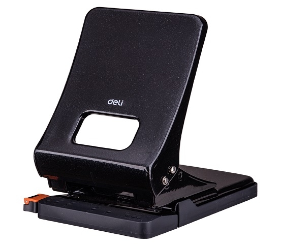 Perforator Birou Deli Expert, 45 Coli, Negru, Perforator de Hartie cu Blocare, Perforatoare Manuale pentru Birou, Perforatoare pentru Hartie, Deli Expert Perforator cu Indicator Gradat, Perforator cu Indicator Gradat pentru Birou Deli Expert