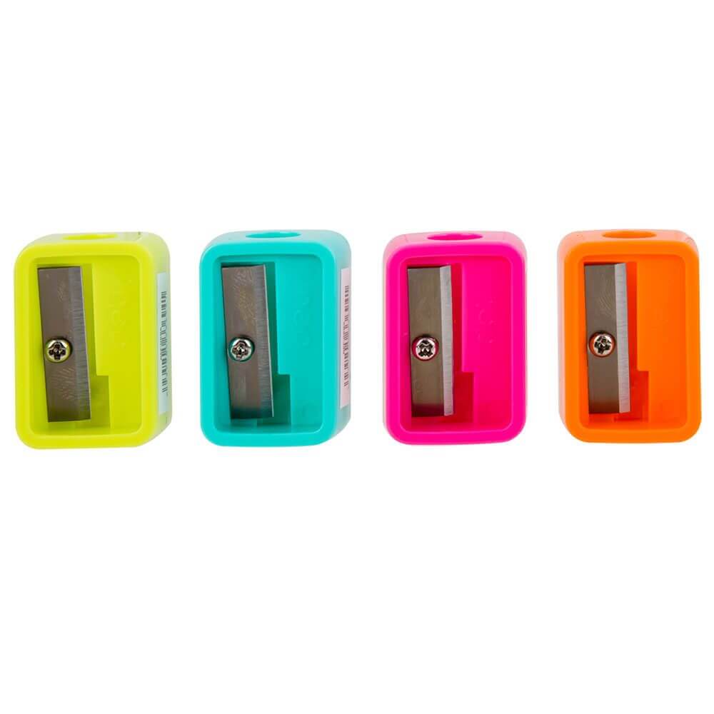 Ascutitoare Clasica, Deli Neon, Diverse Culori, 48 Buc, Plastic, Diferite Culori, Ideala pentru Creioane cu Diametru Mic, Ascutitori Colorate, Ascutitoare Clasica Deli, Ascutitori Simple Standard