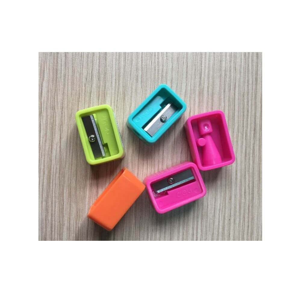 Ascutitoare Clasica, Deli Neon, Diverse Culori, 48 Buc, Plastic, Diferite Culori, Ideala pentru Creioane cu Diametru Mic, Ascutitori Colorate, Ascutitoare Clasica Deli, Ascutitori Simple Standard